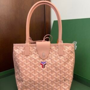 Mini Tote Special Addition – Classic Geometric Pattern (Pink) Hand Painted